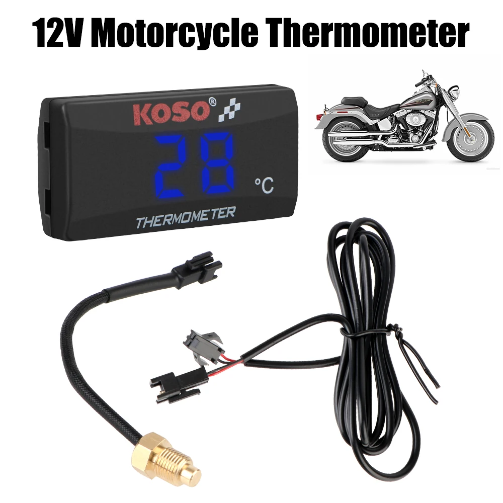 12V 0~120°C Monitor Motorcycle Thermometer Water Tank Retrofit Temperature Meter Indicator Warning With Sensors