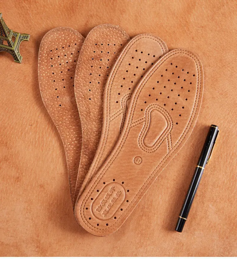 1 Pair Cowhide Insoles For Shoes Men Comfortable Deodorant Casual Leather Insole Feet Quality Genuine Leather Flats Shoe Sole