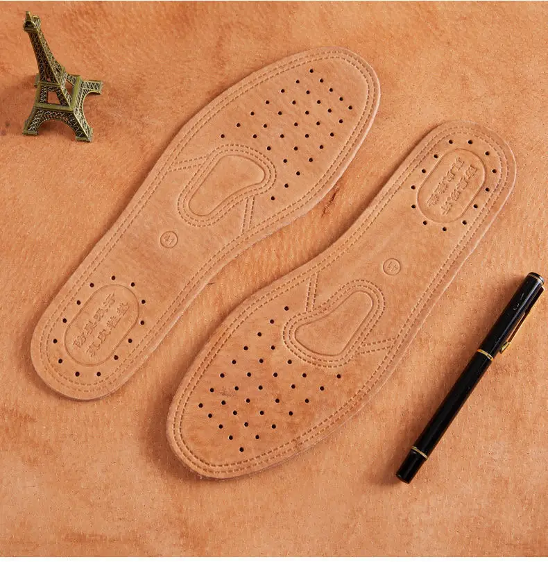 1 Pair Cowhide Insoles For Shoes Men Comfortable Deodorant Casual Leather Insole Feet Quality Genuine Leather Flats Shoe Sole