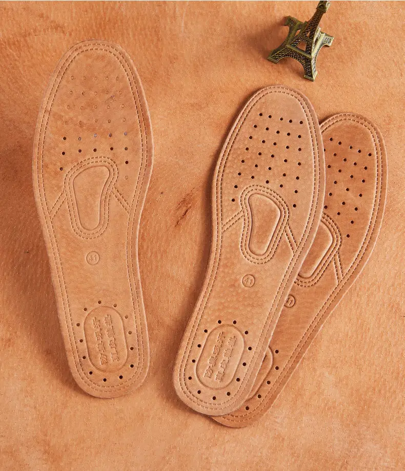 1 Pair Cowhide Insoles For Shoes Men Comfortable Deodorant Casual Leather Insole Feet Quality Genuine Leather Flats Shoe Sole