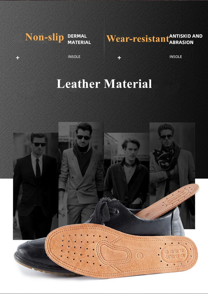1 Pair Cowhide Insoles For Shoes Men Comfortable Deodorant Casual Leather Insole Feet Quality Genuine Leather Flats Shoe Sole