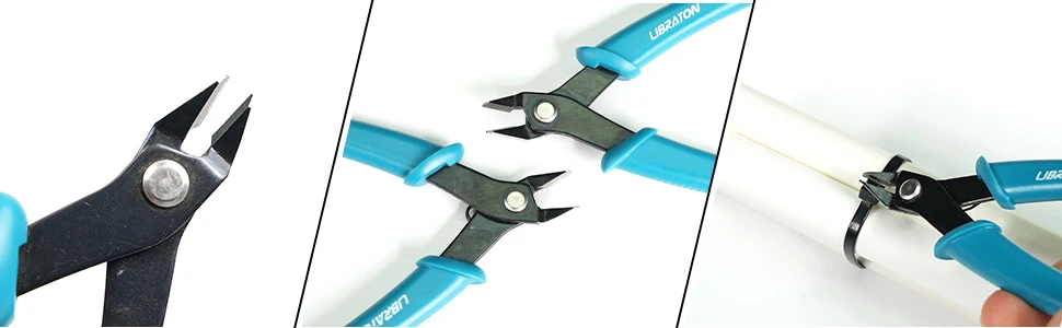 LIBRATON Micro Wire Cutter Precision Electronics Flush Cutter and Side Cutting Pliers Clean Cut for Model Jewelry Model Kits
