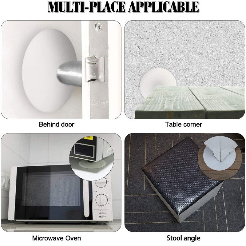 Door Stop Nordic Safety Supplies Silicone Self-adhesive Door Stopper Wall Protection Buffer Protective Plug Home