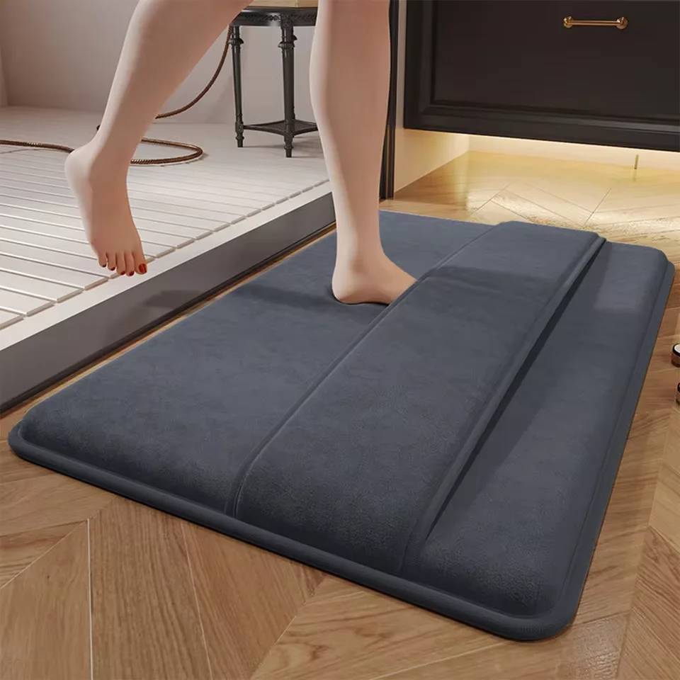 Super absorbent floor mat, super absorbent bath mat, super anti slip coral velvet bathroom floor mat, door mat