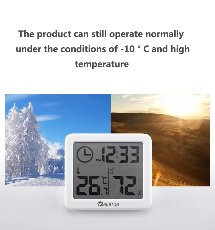 Digital Clock Desk Clock with Temperature Humidity Wall Clocks for Home Kitchen Office Desk Decorations NIDITON