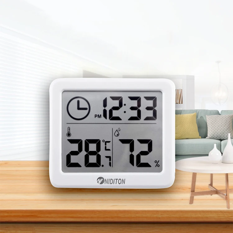 Digital Clock Desk Clock with Temperature Humidity Wall Clocks for Home Kitchen Office Desk Decorations NIDITON