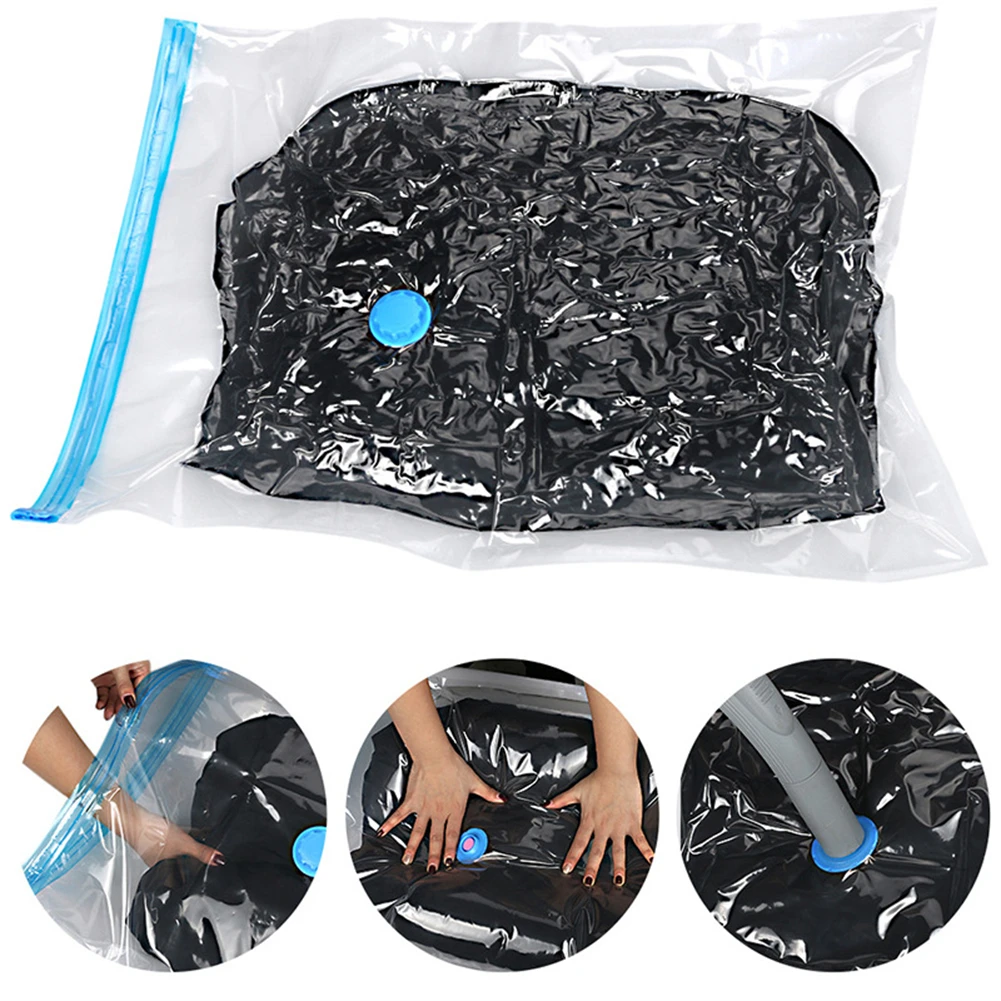Vacuum Storage Bags With Valve Folding Compressed Space Saving Clothes Storage Big Size For Towel Cloth Blanket