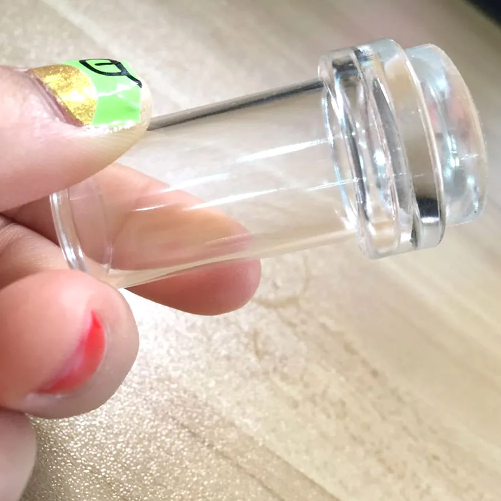 1pc Transparent Silicone Nail Art Stamping Kit French Design For Manicure Plate Stamp Polish Seal Two Side Stamper Scraper Tools
