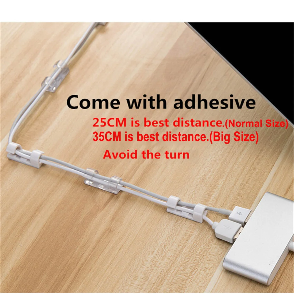 Cable Organizer Clips Cable Management Desktop & Workstation ABS Wire Manager Cord Holder USB Charging Data Line Bobbin Winder