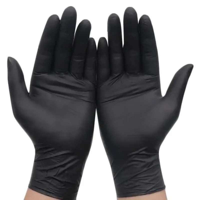 50/20PCS Disposable Black Nitrile Gloves Latex Free Waterproof Durable Suitable for Kitchen Food Processing Beauty SalonFamily