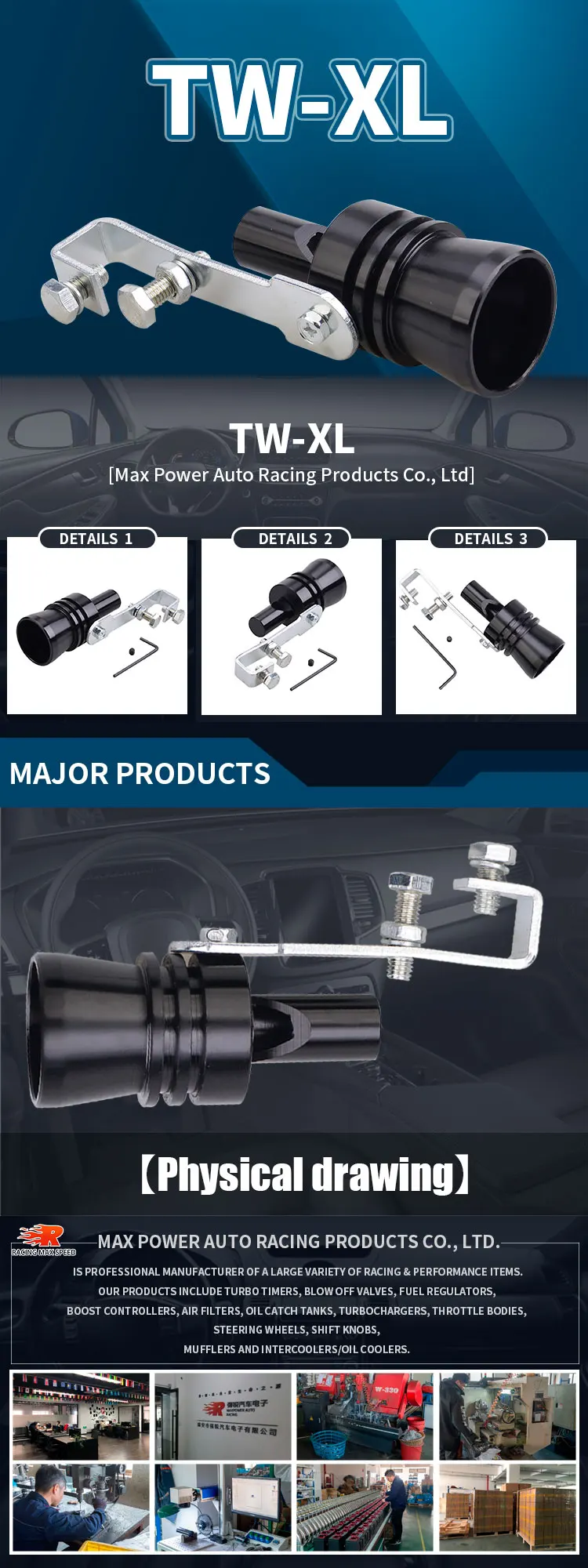 Universal Turbo Sound Simulator Whistle Car Exhaust Pipe Whistle Vehicle Sound Muffler S/M/L/Xl