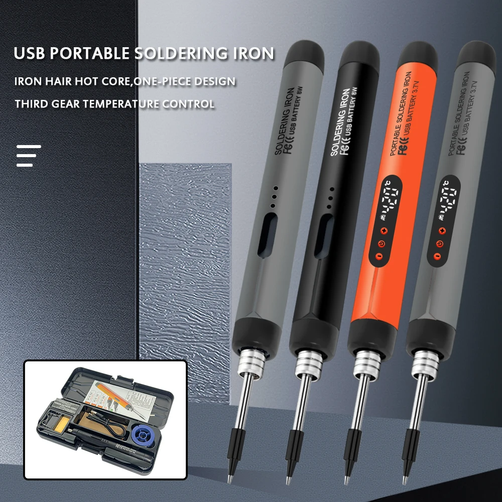 USB Soldering Iron Mini Small Soldering Iron Set Portable Household Type-C Interface 800mAh Battery Adjustable Temperature