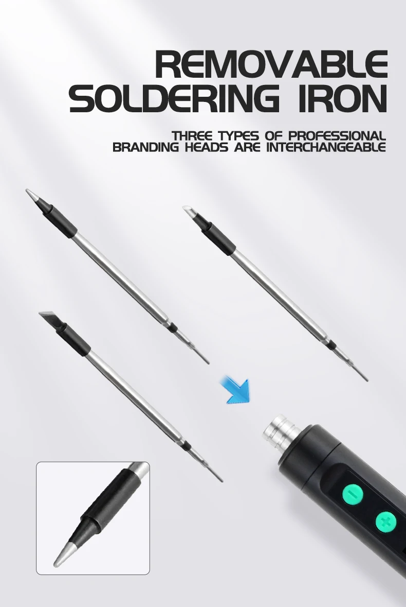 USB Soldering Iron Mini Small Soldering Iron Set Portable Household Type-C Interface 800mAh Battery Adjustable Temperature
