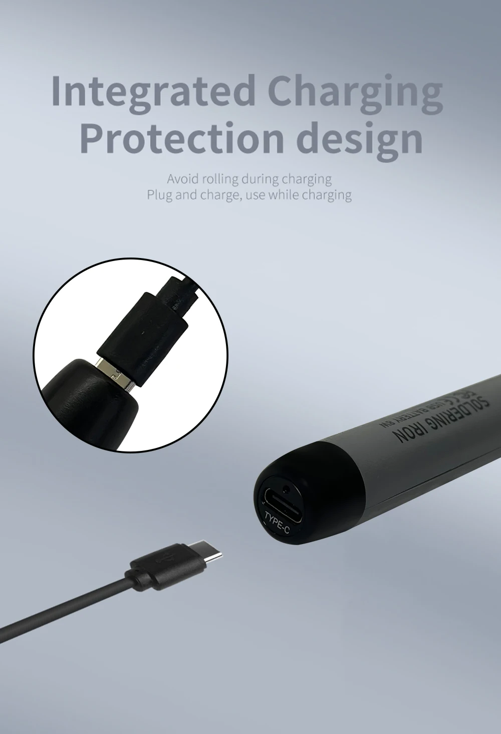 USB Soldering Iron Mini Small Soldering Iron Set Portable Household Type-C Interface 800mAh Battery Adjustable Temperature