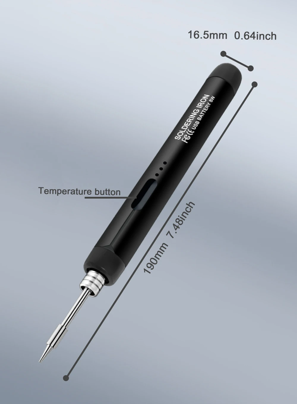 USB Soldering Iron Mini Small Soldering Iron Set Portable Household Type-C Interface 800mAh Battery Adjustable Temperature