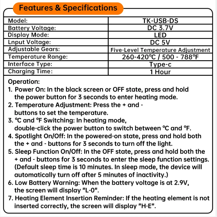 USB Soldering Iron Mini Small Soldering Iron Set Portable Household Type-C Interface 800mAh Battery Adjustable Temperature