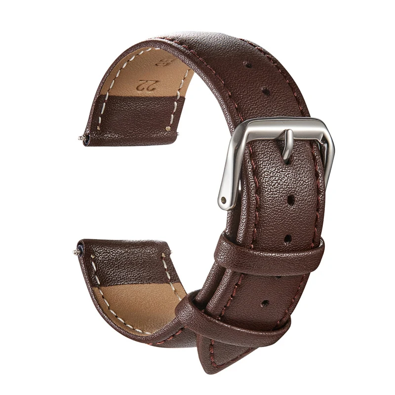 Genuine Leather Watchbands Calfskin Replace Wristwatch Straps 18mm 20mm 22mm 24mm Watch Accessories Men Women Soft Watchband