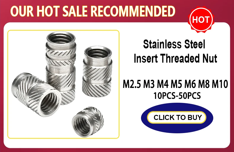 M2 M2.5 M3 M4 M5 M6 Brass Insert Nut Hot Melt Heat Knurled Embed Injection Copper Insertnut 3D Print Plastic Board Nuts Inserts