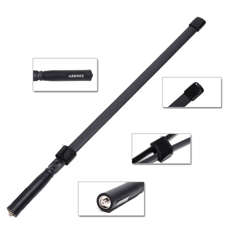 ABBREE CS Tactical Antenna SMA-Female Dual Band VHF UHF 144/430Mhz Foldable For Walkie Talkie Baofeng UV-21 UV-5R QuanSheng K5