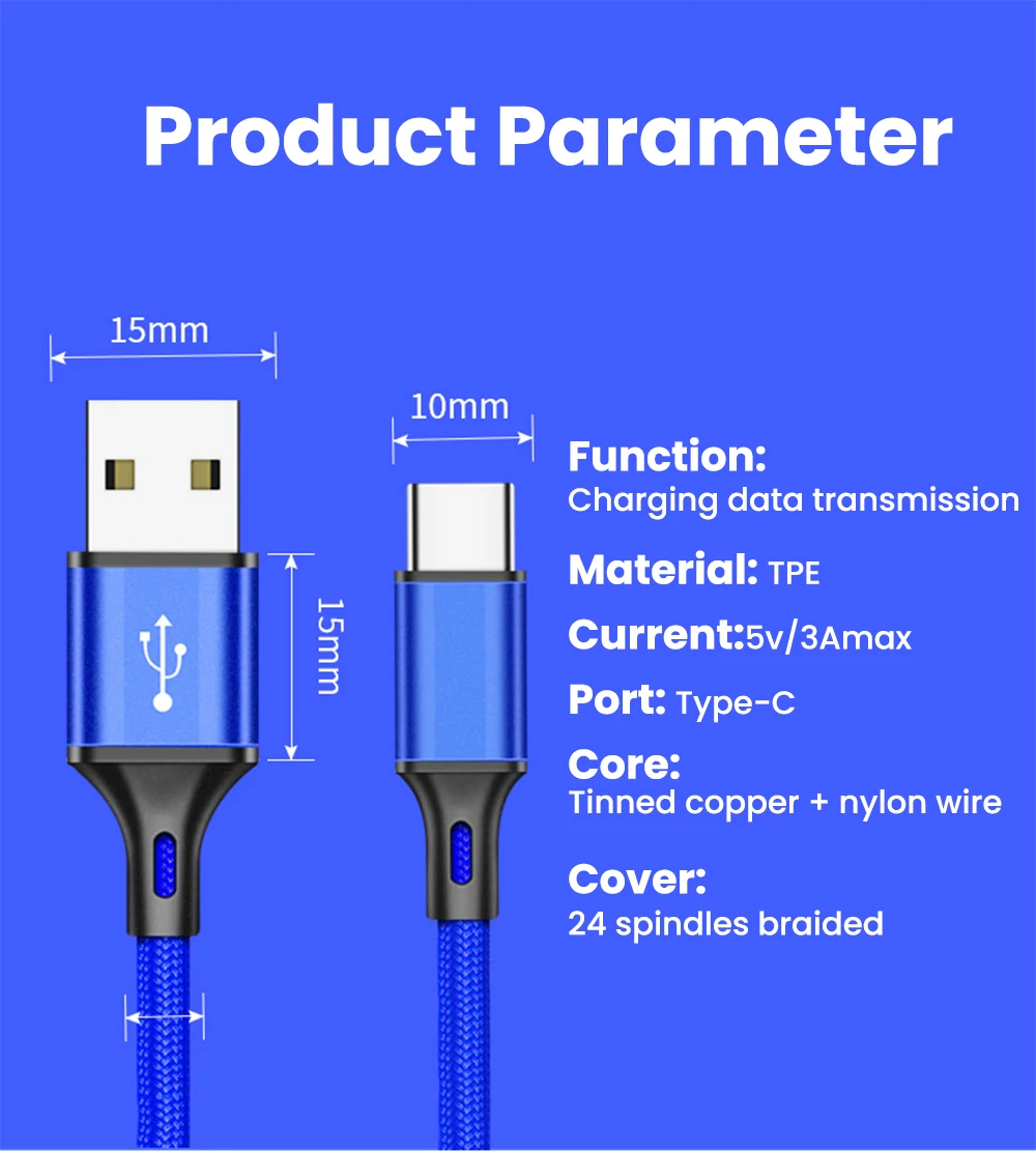 0.25M Short Cable Micro USB Cables Type C Data Cord Fast Charging Portable Wire for Power Bank iPhone 15 Samsung Android Phone