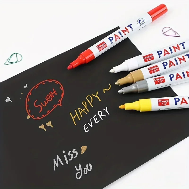 Car Paint Pen Waterproof Car Wheel Tire Oily Painting Mark Pen Auto Rubber Tyre Tread CD Metal Permanent Paint Marker