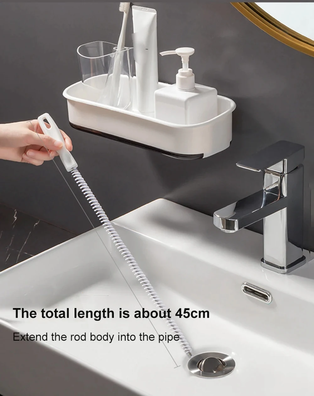 Pipe Dredging Brush Bathroom Hair Sewer Sink Cleaning Brush Drain Cleaner Flexible Cleaner Clog Plug Hole Remover Tool