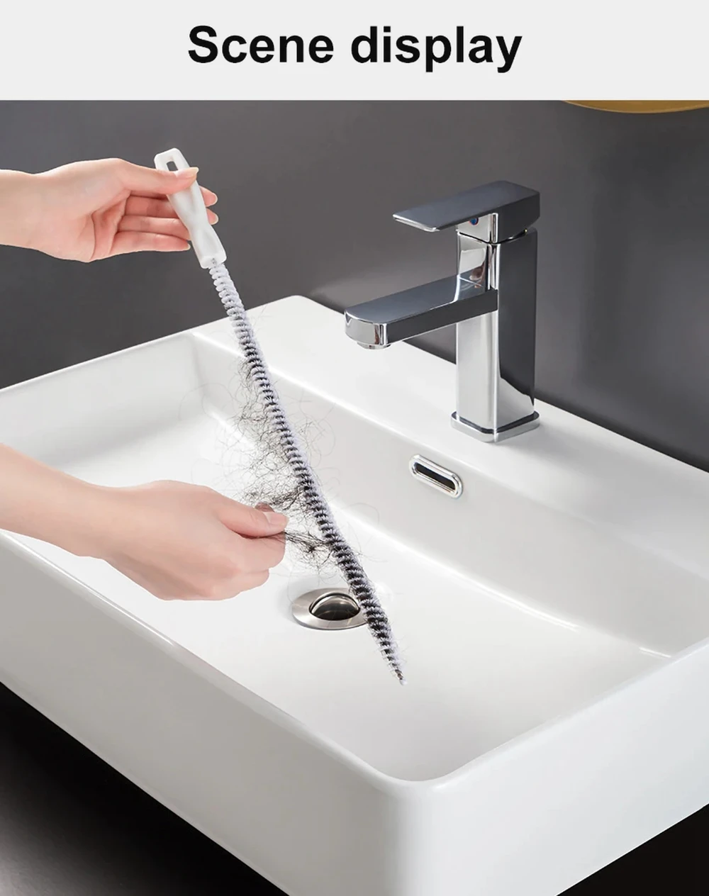 Pipe Dredging Brush Bathroom Hair Sewer Sink Cleaning Brush Drain Cleaner Flexible Cleaner Clog Plug Hole Remover Tool