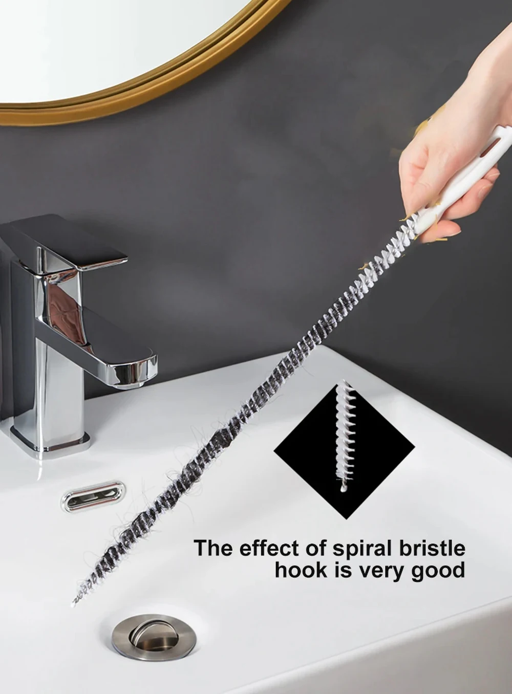 Pipe Dredging Brush Bathroom Hair Sewer Sink Cleaning Brush Drain Cleaner Flexible Cleaner Clog Plug Hole Remover Tool