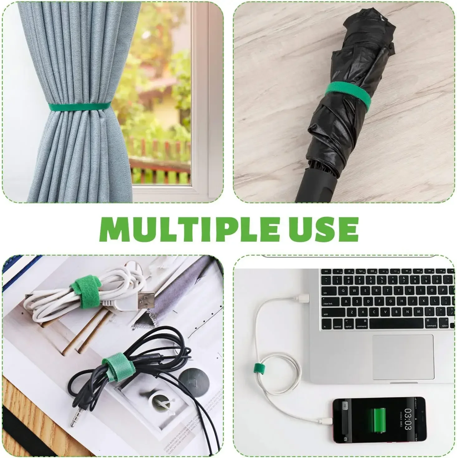 20/2M Nylon Plant Ties Plant Bandage Hook Tie Loop Adjustable Plant Support Reusable Fastener Tape for Home Garden Accessories