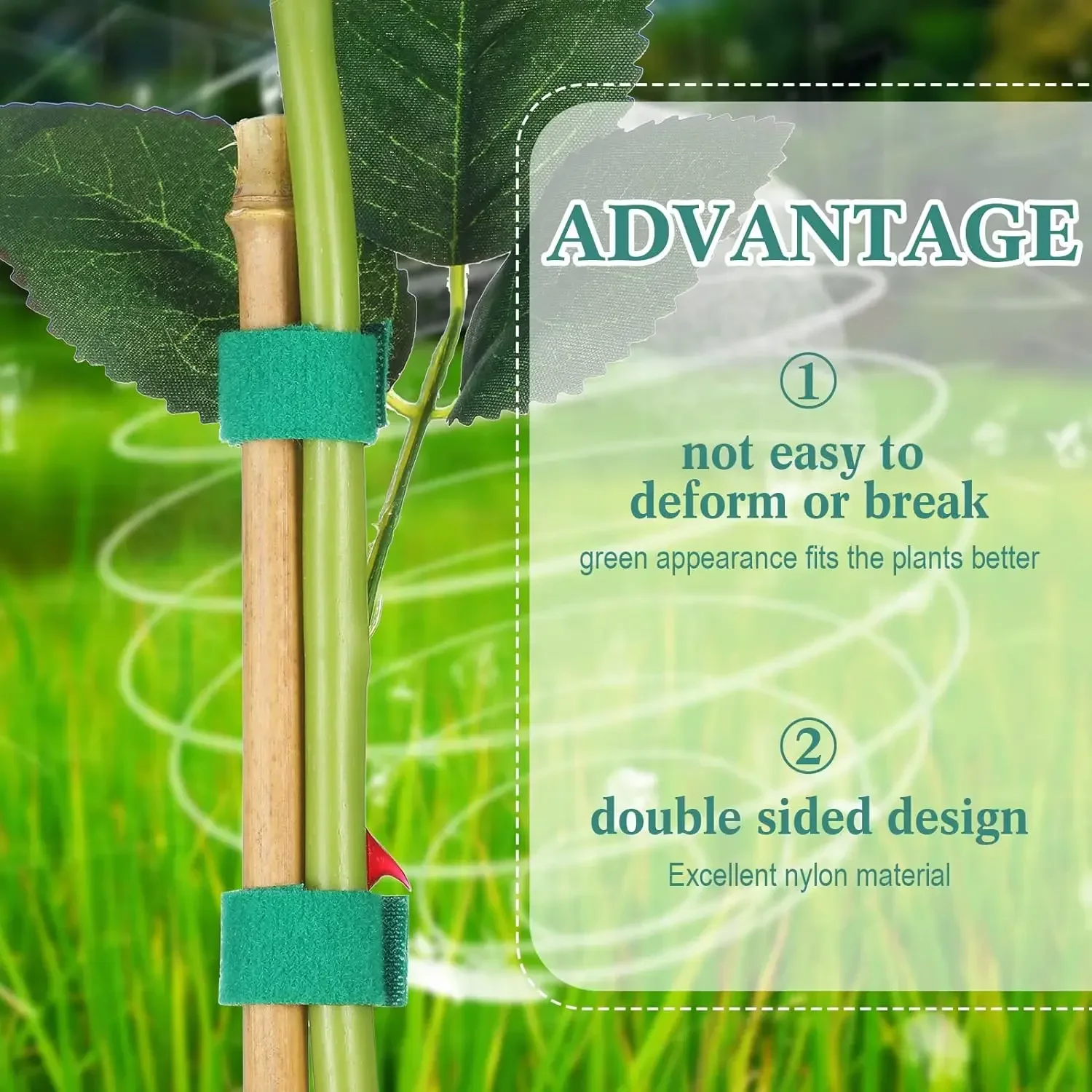 20/2M Nylon Plant Ties Plant Bandage Hook Tie Loop Adjustable Plant Support Reusable Fastener Tape for Home Garden Accessories