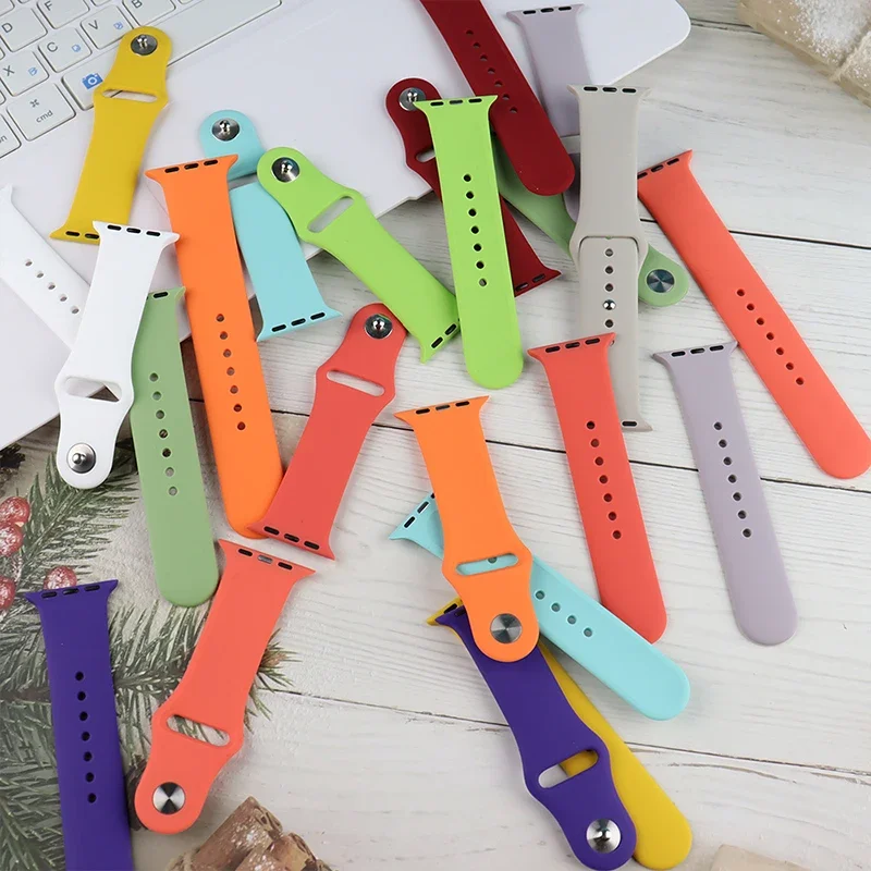 Silicone Band For Apple Watch strap 44mm 45mm 40mm 41mm 42-46mm 49mm sport bracelet iwatch series 11-10-9-8 7 6 5 4 SE-Ultra 2/3
