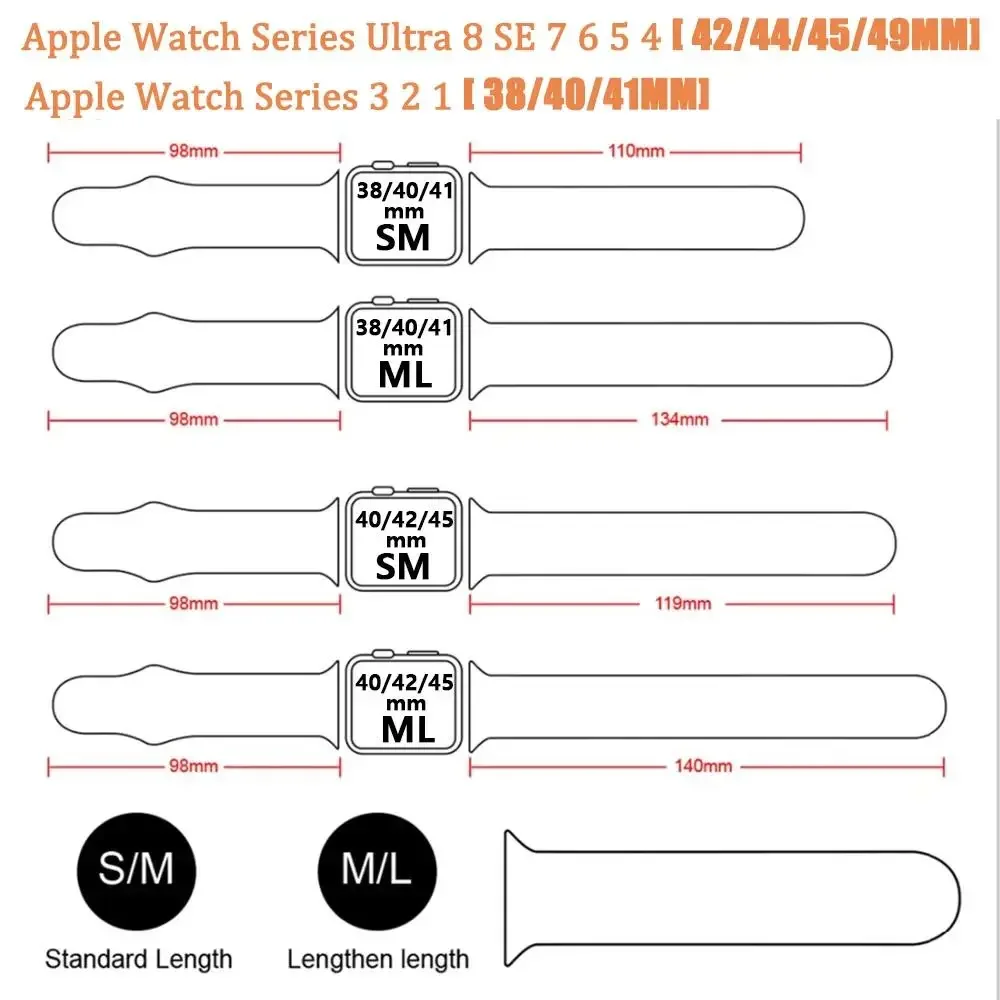 Silicone Band For Apple Watch strap 44mm 45mm 40mm 41mm 42-46mm 49mm sport bracelet iwatch series 11-10-9-8 7 6 5 4 SE-Ultra 2/3