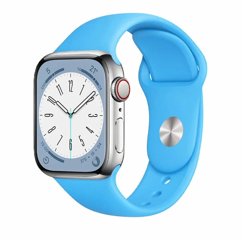 Silicone Band For Apple Watch strap 44mm 45mm 40mm 41mm 42-46mm 49mm sport bracelet iwatch series 11-10-9-8 7 6 5 4 SE-Ultra 2/3