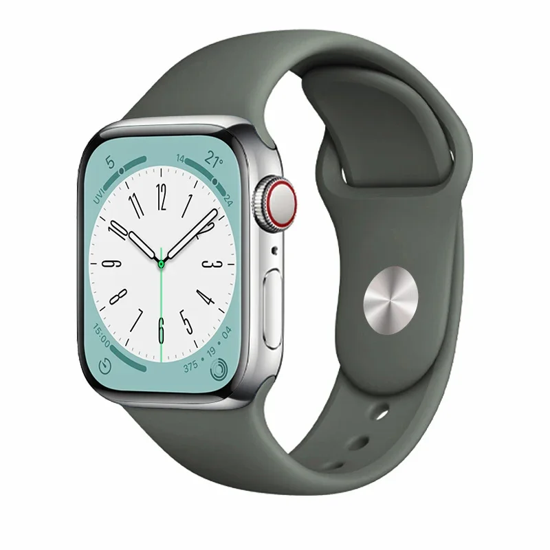 Silicone Band For Apple Watch strap 44mm 45mm 40mm 41mm 42-46mm 49mm sport bracelet iwatch series 11-10-9-8 7 6 5 4 SE-Ultra 2/3