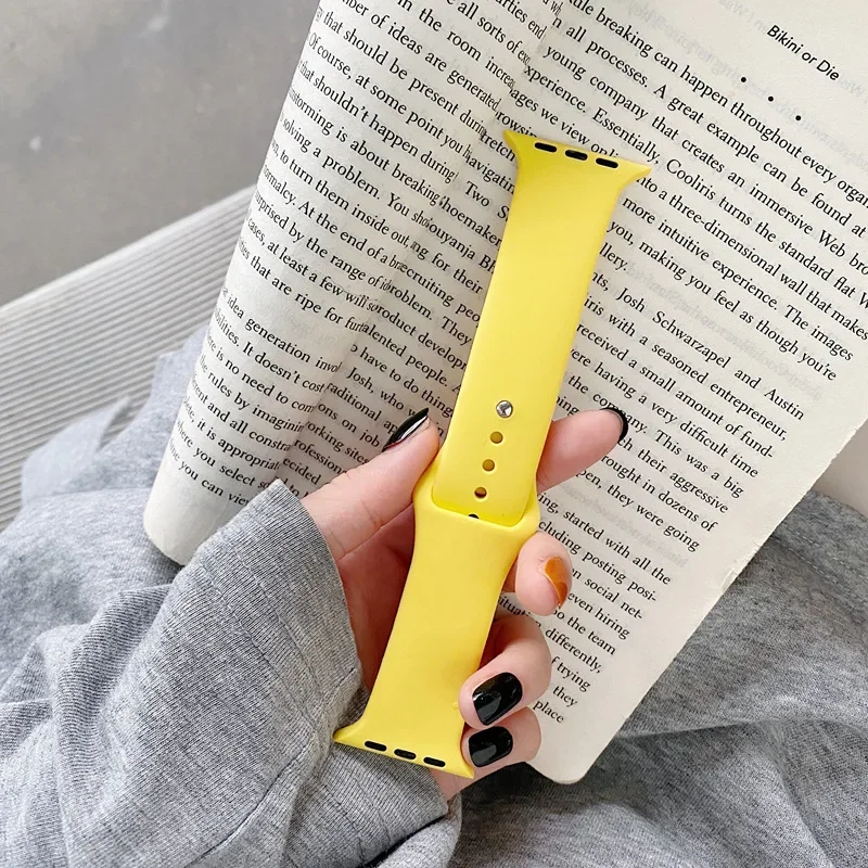 Silicone Band For Apple Watch strap 44mm 45mm 40mm 41mm 42-46mm 49mm sport bracelet iwatch series 11-10-9-8 7 6 5 4 SE-Ultra 2/3