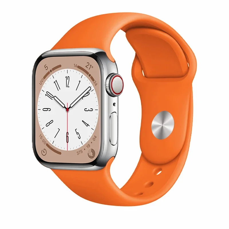 Silicone Band For Apple Watch strap 44mm 45mm 40mm 41mm 42-46mm 49mm sport bracelet iwatch series 11-10-9-8 7 6 5 4 SE-Ultra 2/3