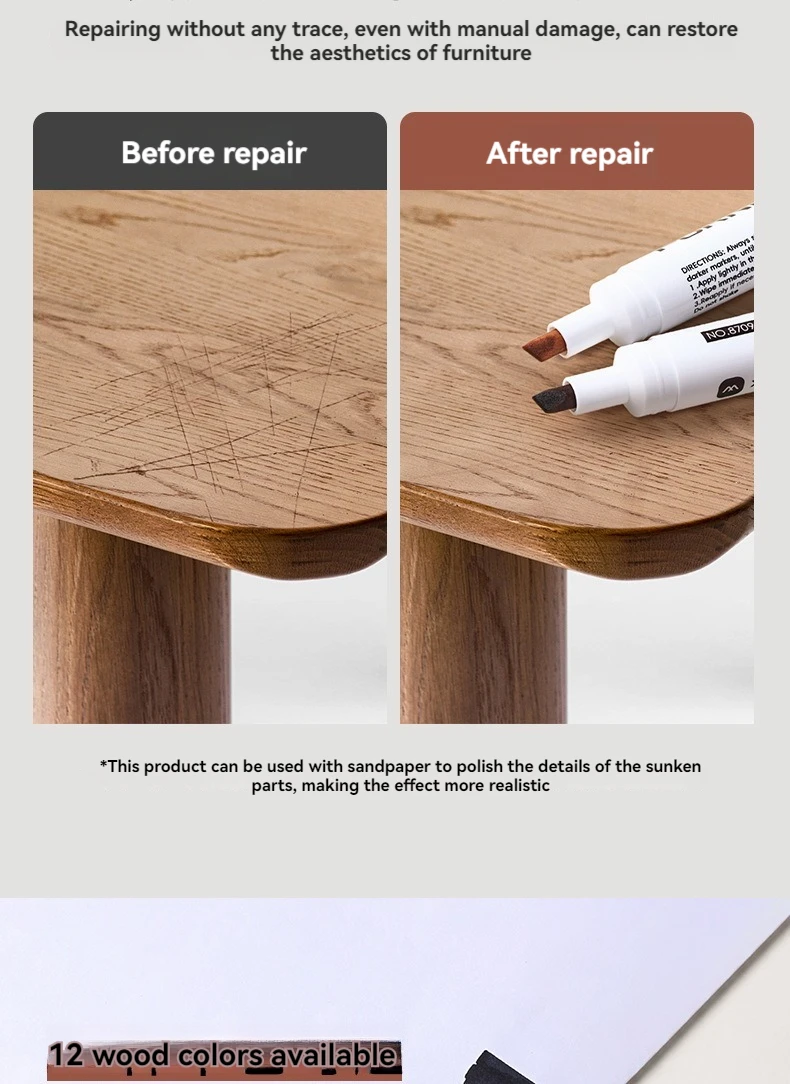 12 Colors Furniture Touch Up Kit Markers Amp Filler Sticks Wood Composite Grain Paint Repair Pen Scratches Restore Scratch Patch