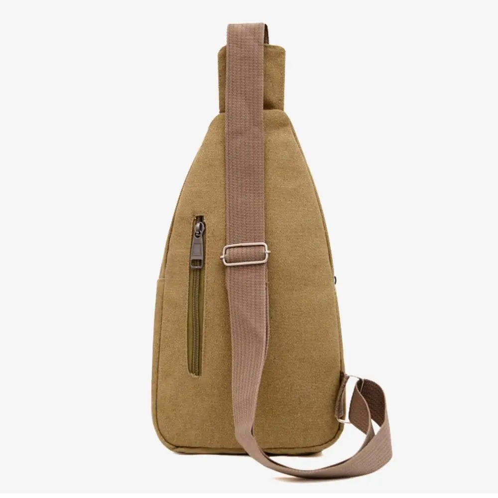 New Canvas Men Chest Bag Large Capacity Chest Pack Casual Sling Bag Sports Male Shoulder Bag Outdoor Crossbody Bag