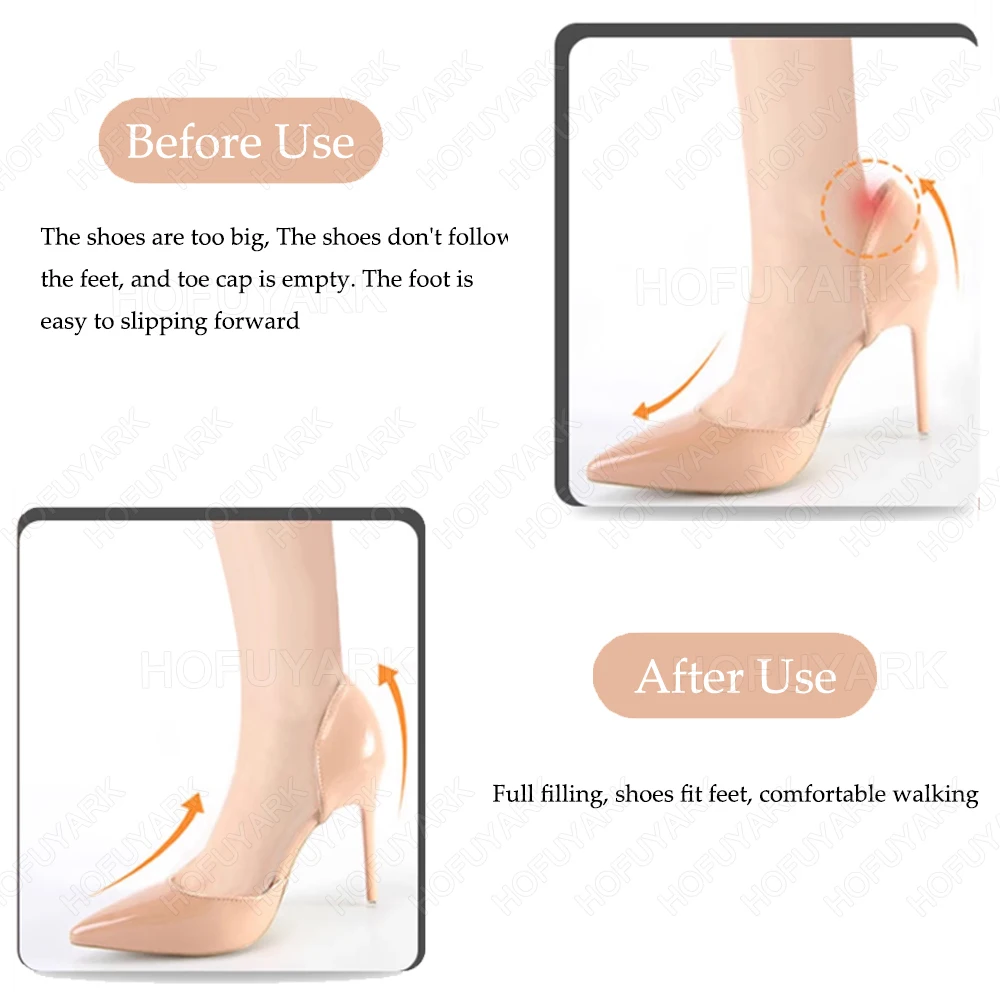 6pcs Heel Pads for Shoes Too Big Adjust Size Sponge Heel Protector Stickers High Heels Pain Relief Inserts Foot Insoles Women