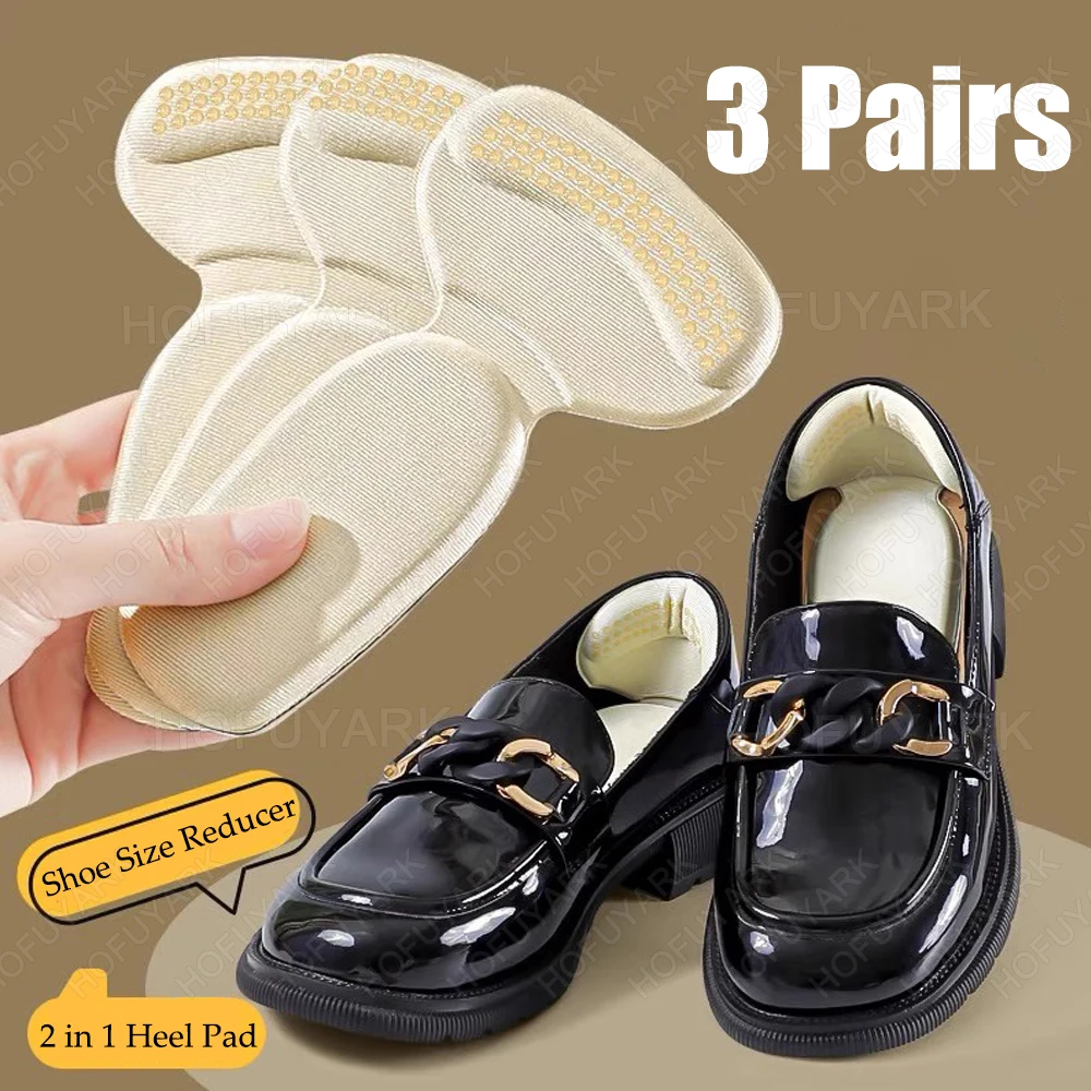 6pcs Heel Pads for Shoes Too Big Adjust Size Sponge Heel Protector Stickers High Heels Pain Relief Inserts Foot Insoles Women