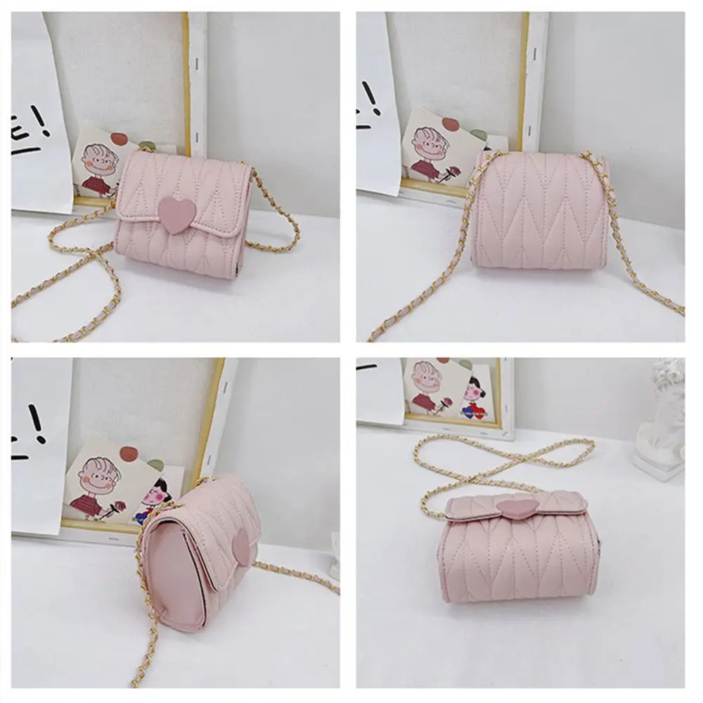 Lovely Heart Baby Girls Mini Shoulder Bags Kids Coin Purse Accessories Handbags Children's Square Messenger Bag