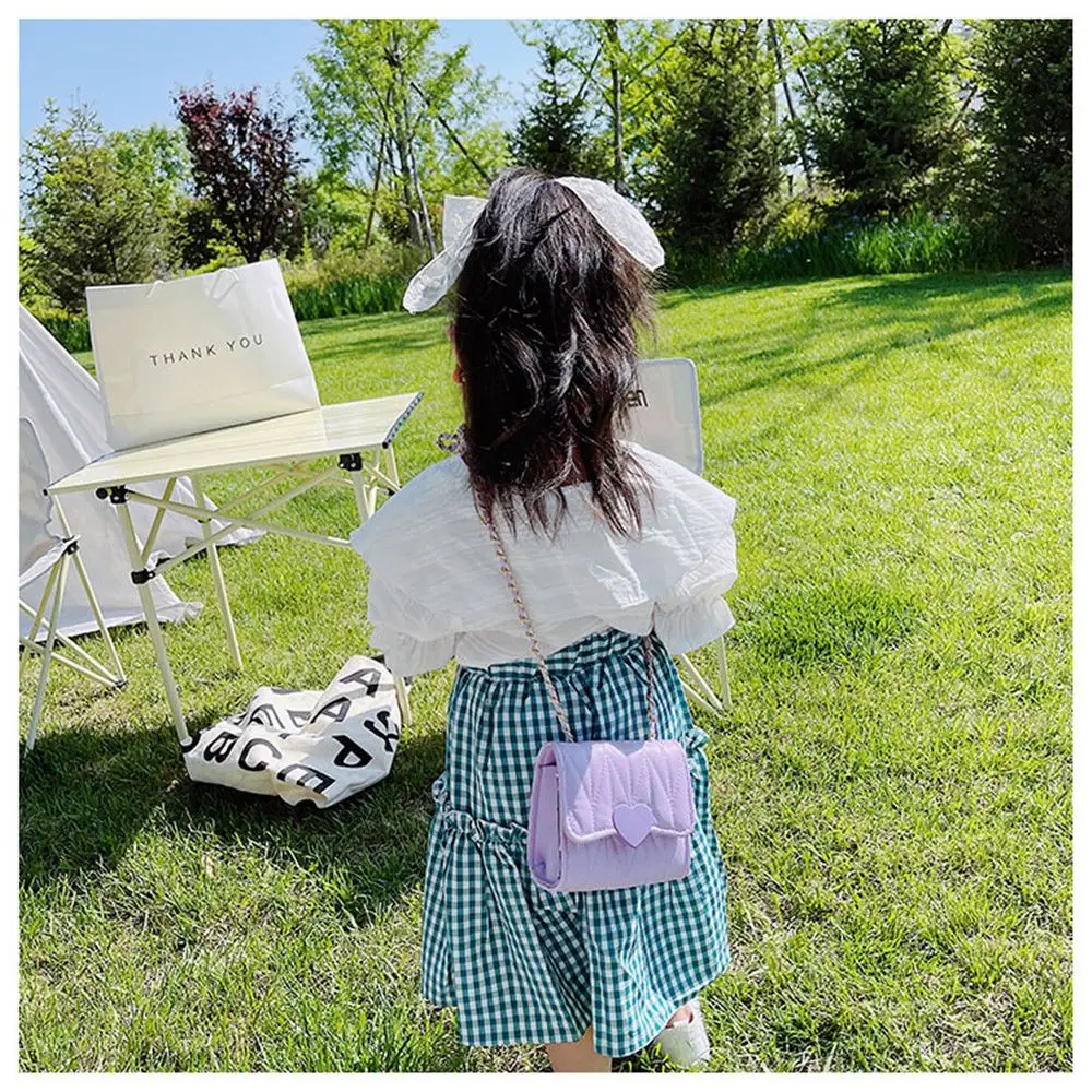 Lovely Heart Baby Girls Mini Shoulder Bags Kids Coin Purse Accessories Handbags Children's Square Messenger Bag