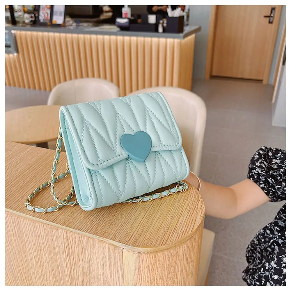 Lovely Heart Baby Girls Mini Shoulder Bags Kids Coin Purse Accessories Handbags Children's Square Messenger Bag