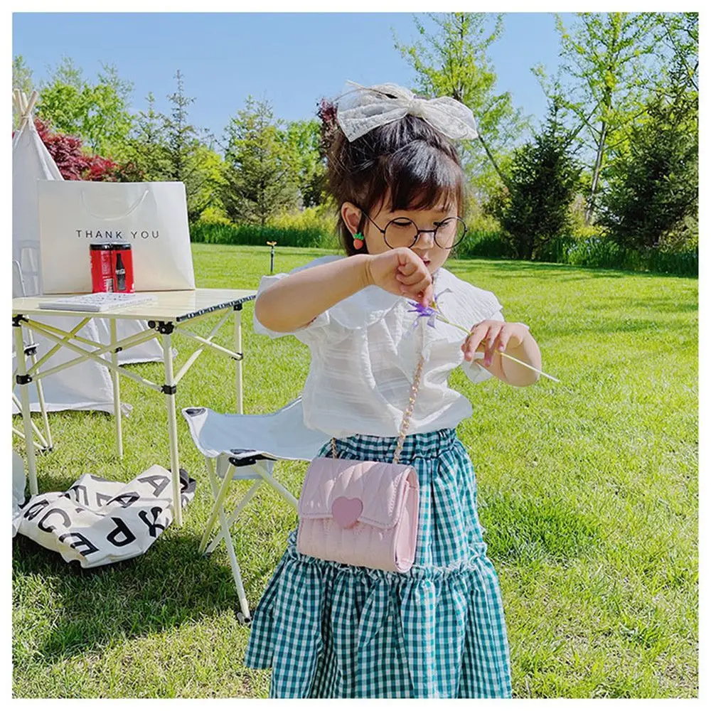 Lovely Heart Baby Girls Mini Shoulder Bags Kids Coin Purse Accessories Handbags Children's Square Messenger Bag