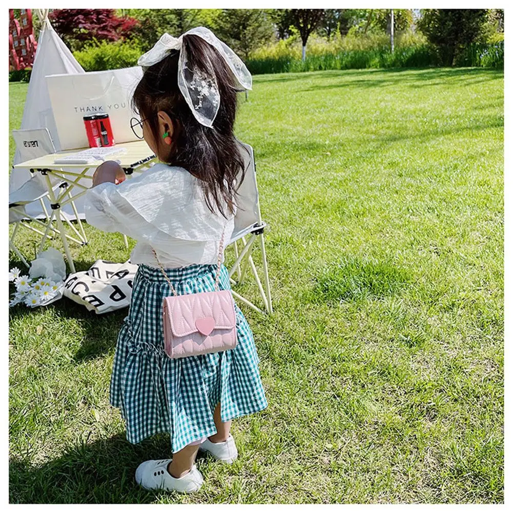 Lovely Heart Baby Girls Mini Shoulder Bags Kids Coin Purse Accessories Handbags Children's Square Messenger Bag