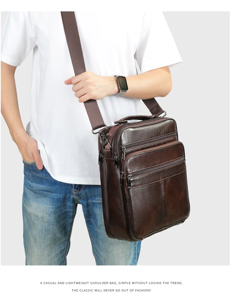 WESTAL Men's Bag Genuine Leather Messenger 13inch Laptop Bags for Document Business Bag Men Shoulder Purses 6173