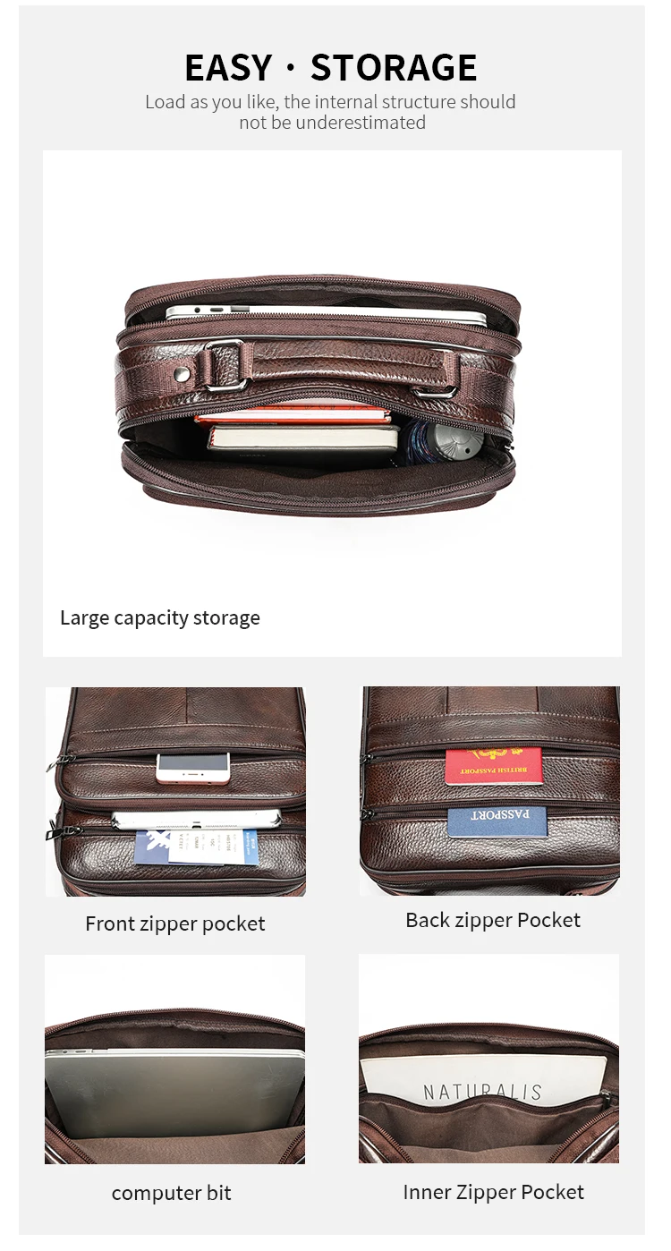 WESTAL Men's Bag Genuine Leather Messenger 13inch Laptop Bags for Document Business Bag Men Shoulder Purses 6173