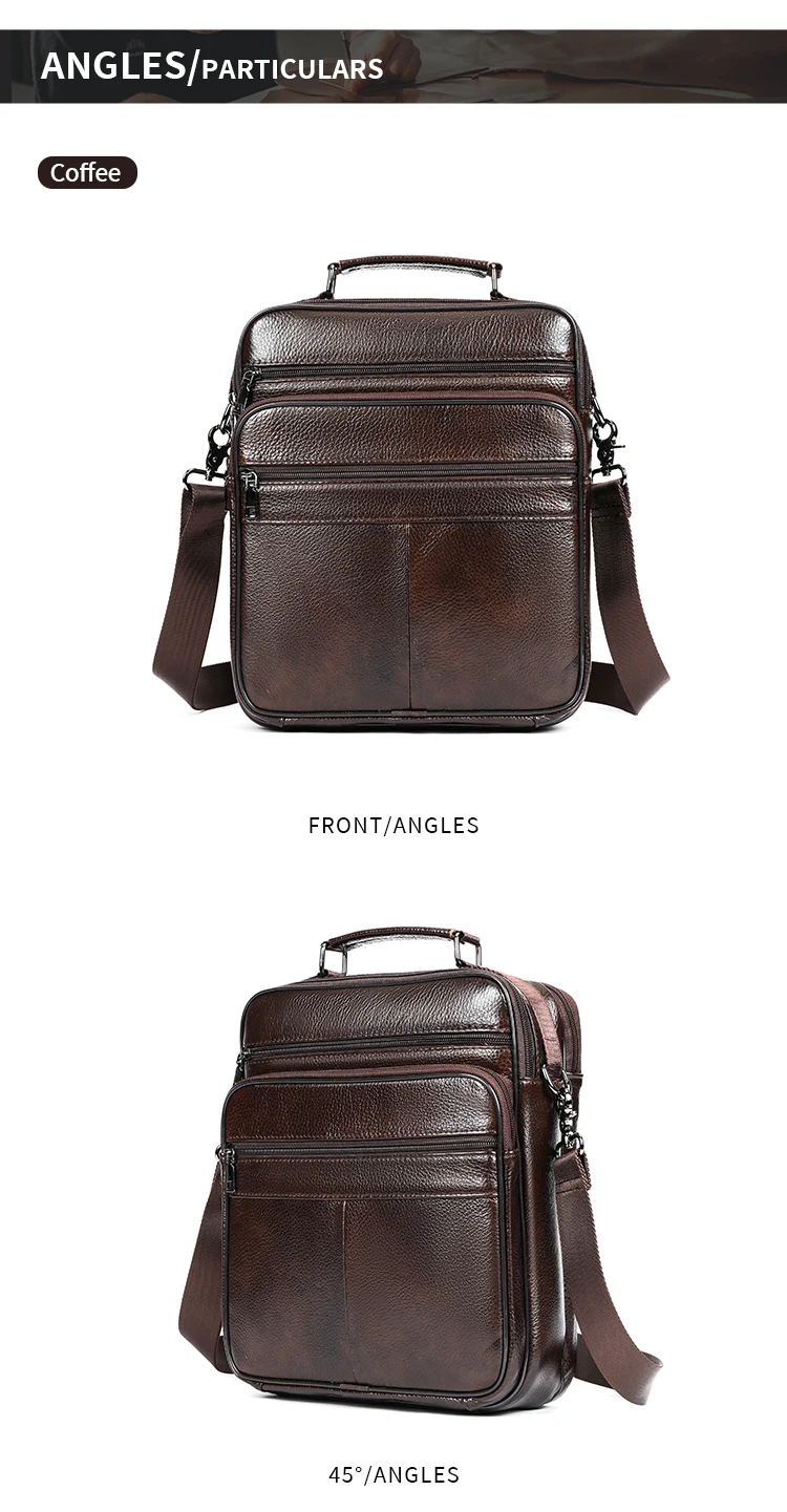 WESTAL Men's Bag Genuine Leather Messenger 13inch Laptop Bags for Document Business Bag Men Shoulder Purses 6173