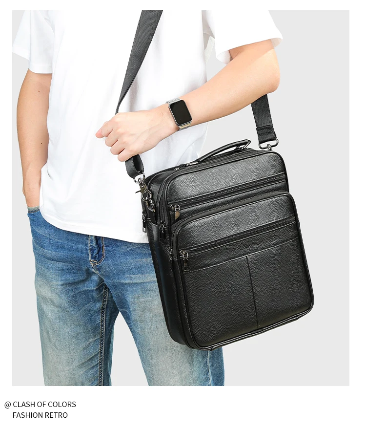 WESTAL Men's Bag Genuine Leather Messenger 13inch Laptop Bags for Document Business Bag Men Shoulder Purses 6173