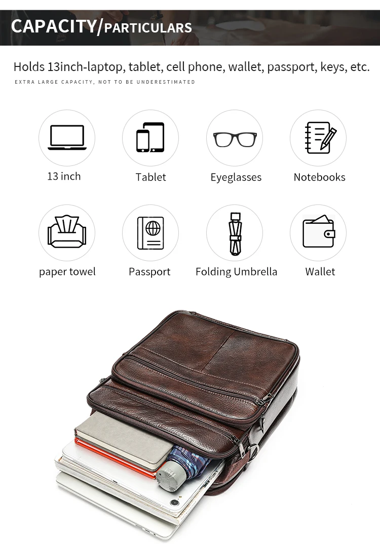 WESTAL Men's Bag Genuine Leather Messenger 13inch Laptop Bags for Document Business Bag Men Shoulder Purses 6173